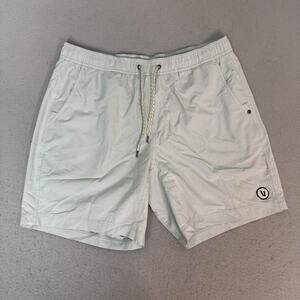 Vuori Men's XL Light Gray Lined Swim Trunks Board Shorts Drawstring Pockets